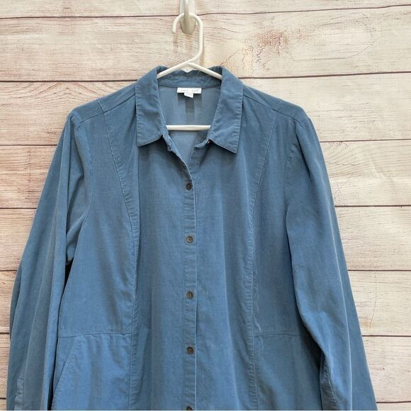 J JILL BABY WALE CORDUROY TUNIC TOP IN BLUE - Picture 2 of 5